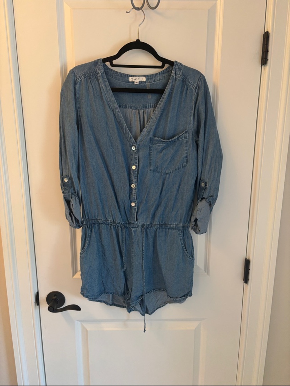 On The Road Light Blue Chambray Top